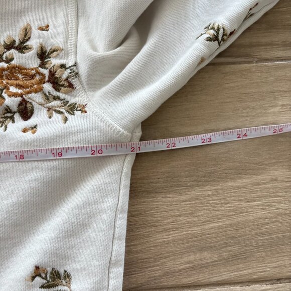 Driftwood Teddy Full Zip Hoodie Women's Medium White Floral Embroidered Western - Picture 11 of 11
